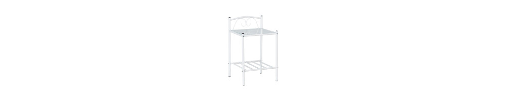 Bedside metal white 40X40