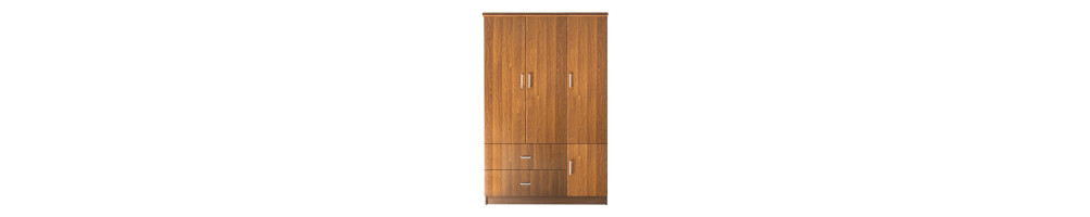 WARDROBE 3-doors walnut 120x50x180