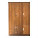 WARDROBE 3-doors walnut 120x50x180