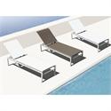 Lounger white - steel - textilene sand beige