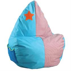Πολυθρόνα / πουφ παιδικό ύφασμα γαλάζιο ροζ