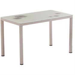 Table paint beige-glass camel 120x70 cm