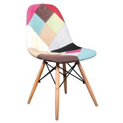 Chair wood skin-fabric patchwork
