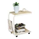 Side Table Steel White / Maple