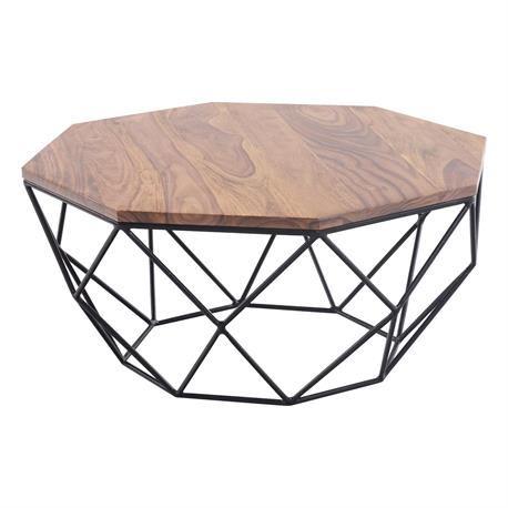 Coffee table Black / natural Φ82