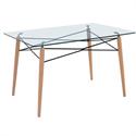 Table wood-glass 10mm tempered 120x80 cm