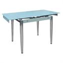 Expanding table chromium-glass white 80+40x65 cm