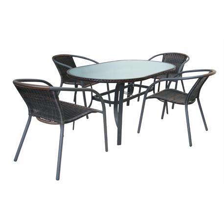 Alu τραπέζι oval ανθρακί 