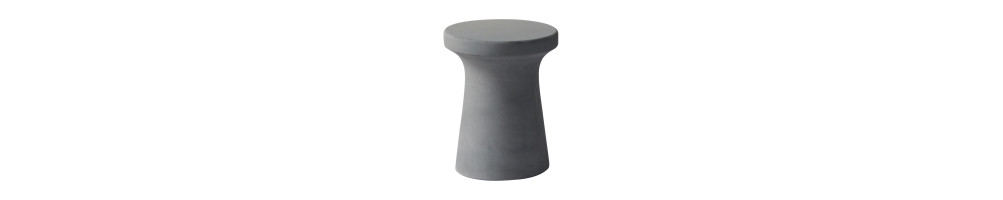 Round Stool D.35cm Cement Grey