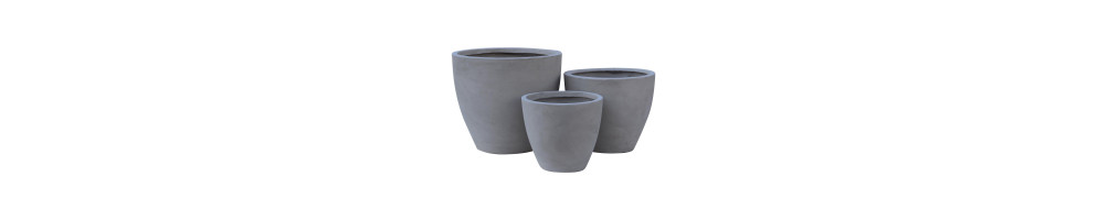 FLOWER POT-3 Set 3 pieces / Cement Grey