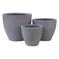 Γλάστρα (3) Set 3 τεμαχίων Cement Grey