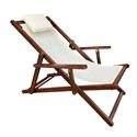 Deckchair 3-POS Acacia Arms, Ecru