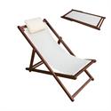 Deckchair 3-POS Acacia, Fabric Ecru