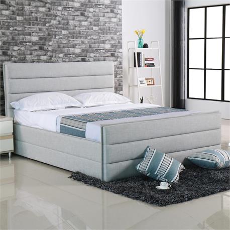King size bed - Sand-Grey Fabric