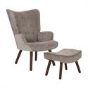 Set Armchair & Stool Light Brown