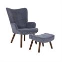 Set Armchair & Stool Light Blue