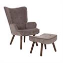 Set Armchair & Stool Brown