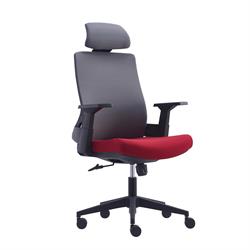 Office chair mesh grey / Bordeaux 64Χ66