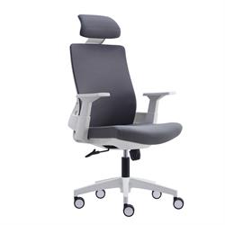 Καρέκλα γραφείου άσπρη, mesh γκρι 64Χ66