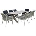 Set Alu Table + 8 Armchairs 