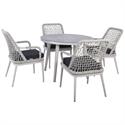 Set Alu Table + 4 Armchairs
