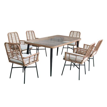 Dinning Set (7 Pcs) natural - black