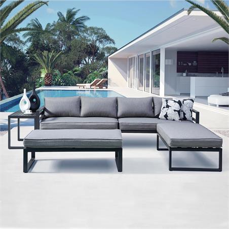 Set Καθιστικό Κήπου ALU Ανθρακί, 4 τεμ