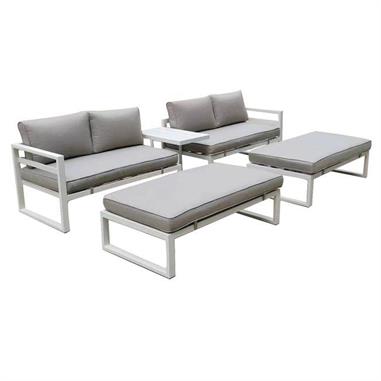 Set Καθιστικό Κήπου ALU λευκό, 4 τεμ
