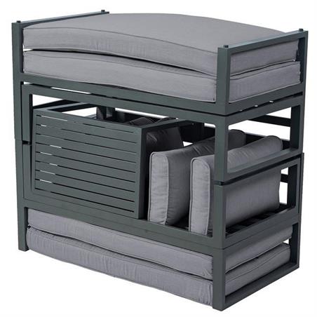 Set Καθιστικό Κήπου ALU Ανθρακί, 4 τεμ