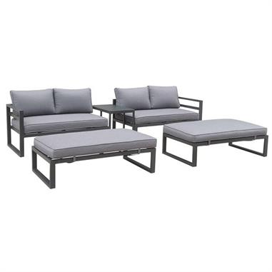 Set Καθιστικό Κήπου ALU Ανθρακί, 4 τεμ