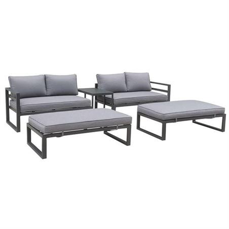 Set Καθιστικό Κήπου ALU Ανθρακί, 4 τεμ