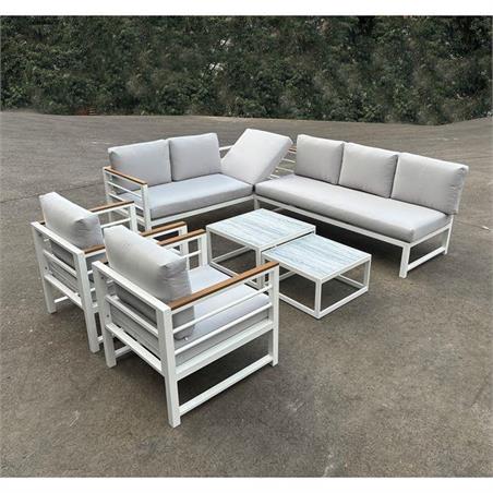 Set Σαλόνι Κήπου 6τεμ, Άσπρο