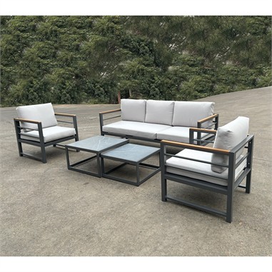 Set (5pcs) Grey / Cushions Light Grey
