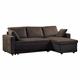 Reversible corner sofa-bed /microlfiber dark brown