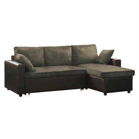 Reversible corner sofa-bed /PU-microlfiber dark...
