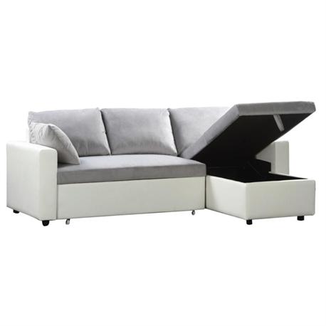 Reversible corner sofa-bed /PU-microlfiber dark...
