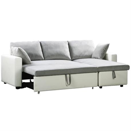 Reversible corner sofa-bed /PU-microlfiber dark...