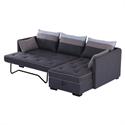 Sofa-bed left corner fabric grey
