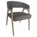 Armchair white wash-fabric dark grey