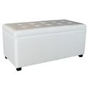 Αποθηκευτικό σκαμπώ εκρού PU