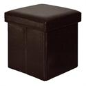 Storage stool dark brown PU