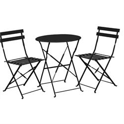 Set table black+2 chairs (folding)