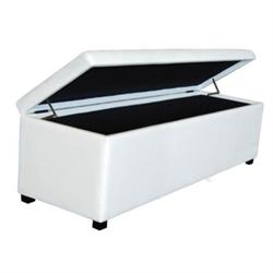 Αποθηκευτικό σκαμπώ εκρού PU 2