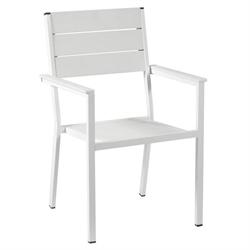 Stackable galvanized armchair white Pollywood