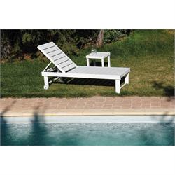 Reclining lounger 5 positions white Pollywood 