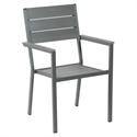 Stackable galvanized armchair grey Pollywood
