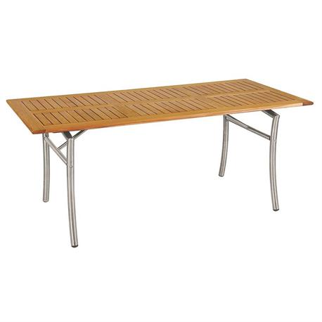 Rectangular table Teak-inox 85X160 cm