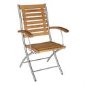 Folding armchair Teak-inox