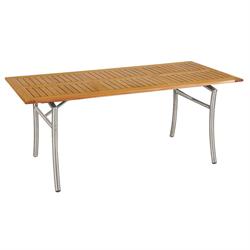 Rectangular table Teak-inox 85X180 cm
