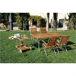 Πολυθρόνα πτυσσόμενη Teak-inox 2